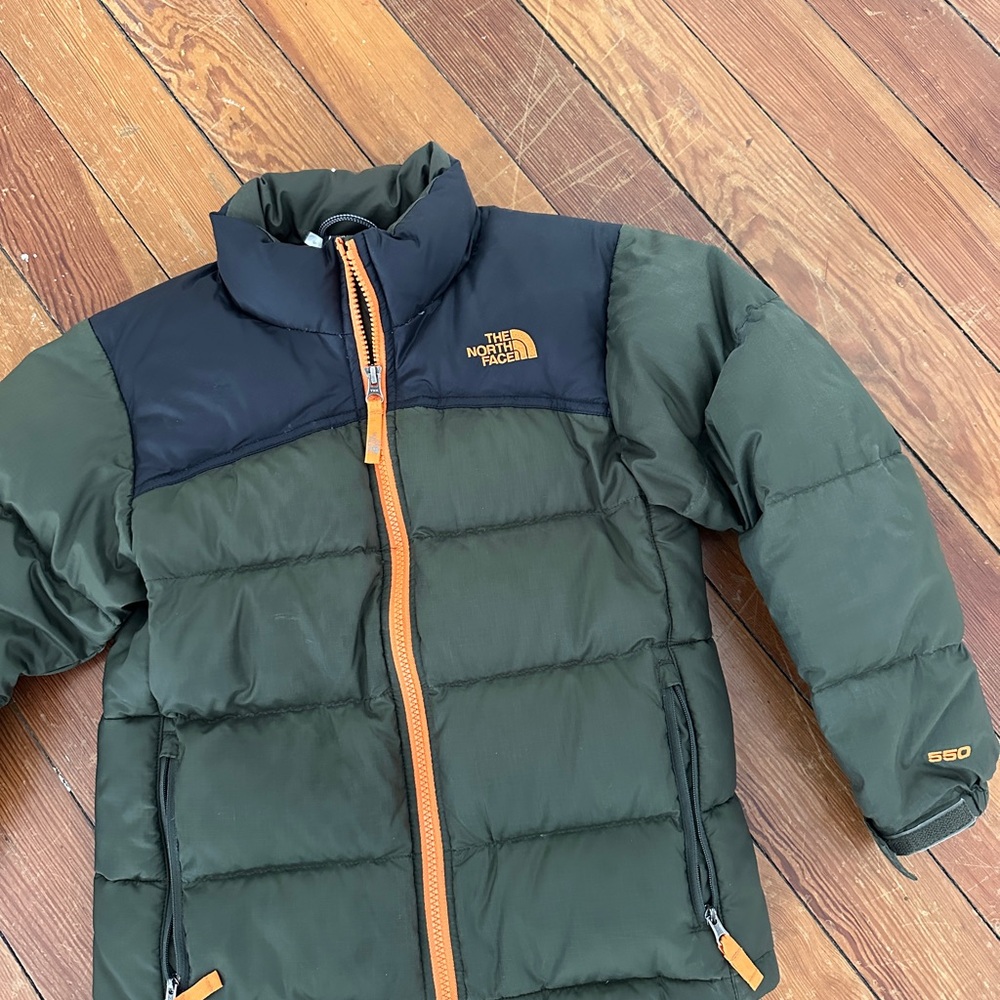The North Face Kids Olive and Black Puffer Jacket - Picture 2 of 5